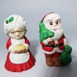 Russ Vintage Bisque Finish Santa and Mrs Claus Salt And Pepper Shakers